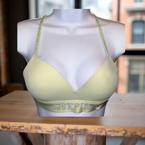 Victoria’s Secret Lime Green Bling Straps Everywhere Wireless Push Up Bra Size 3